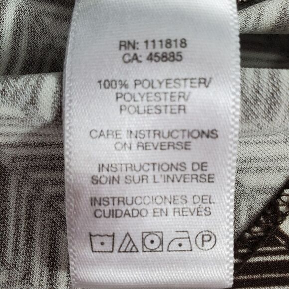 🔹️Michael Kors Brown Chevron Buttoned Long Sleeve Top Large - Picture 9 of 10